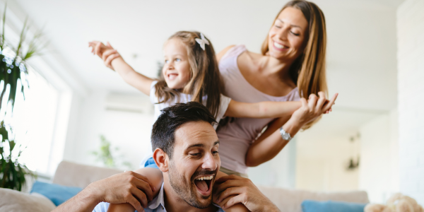 Young family spending time together